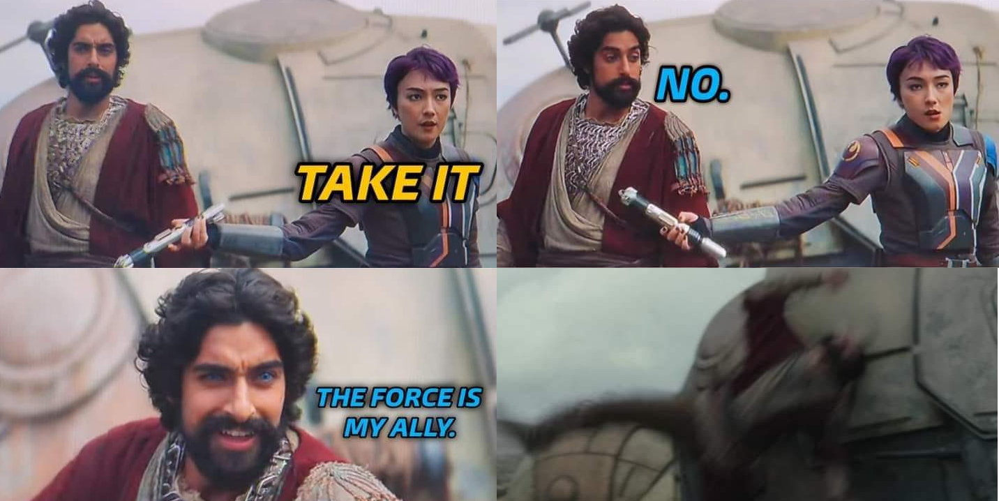 This meme is a play on the famous "I find your lack of faith disturbing" line from the Star Wars franchise. It features a character from the show "The Mandalorian" saying "This is the way" (a catchphrase from the show), but instead of saying "This is the way", they say "Take the way". The image also includes the text "I find your lack of faith disturbing" in a humorous, sarcastic tone, saying "I find your lack of faith... in the way... disturbing".